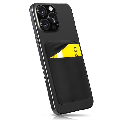MyGadget 1 Fach Handy Kartenhalter zum aufkleben - RFID Blocking - Haftendes Kartenfach, Kartenhülle, Karten Halterung - Geldbörse Smartphone Etui Schwarz