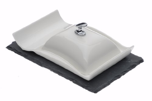 Arthur Price Kitchen Covered Butter Dish on a Slate Base