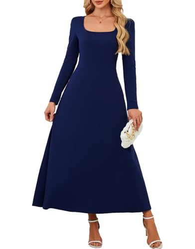 KETAWAK Women's Long Sleeve Maxi Dress with Pockets