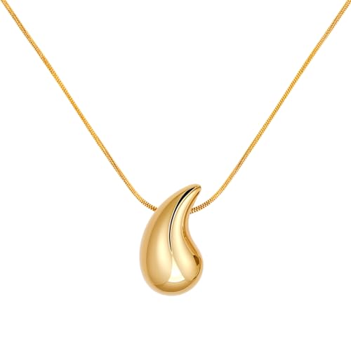 Collier doré en forme de goutte d'eau HighSpark anti-ternissement