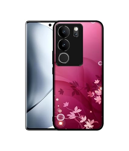 Image of Pink Abstract Design Premium 2D Printed Metal Back Case Cover for Vivo V29 5G / V29 Pro 5G
