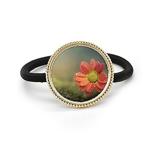 Corbata de pelo de plata con flores rojas oscuras y banda elástica capilar