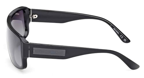 Harley-Davidson Men's Fashion Shield Sunglasses, Black Frame/Smoke Gradient Lens2