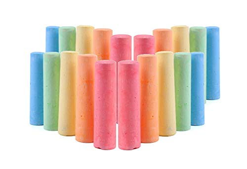 ZYBUXARTBOX 12 Giant Coloured Chalks Chunky Pavement Washable Fun For Children 6 Colours - Garden School Drawing Games - Artists Imagination - Toddler - Chalkbard - Pavement