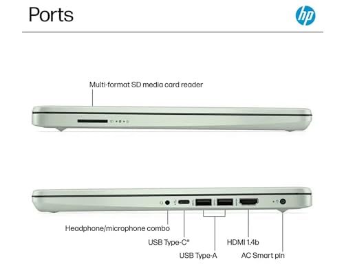 Image of HP AI-Powered 14 inch HD Laptop with Microsoft Office and 1TB Cloud Storage Included for 1-Year| 16GB RAM|128GB SSD| Intel 4-Core CPU| Webcam| Wi-Fi| Bluetooth| Ultra Light|Windows 11| RK Bundle| Green