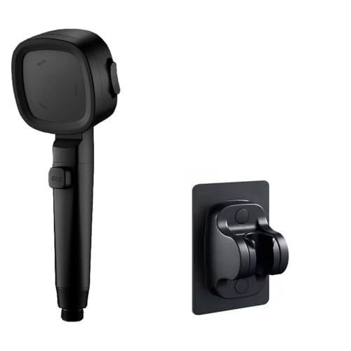 QMEVEGAZT(売店) 複数のモードポータブルシャワー、シャワーフィルター、シャワーヘッド、浴室アクセサリー、水栓の交換品 シャワーヘッド(Black suit B)