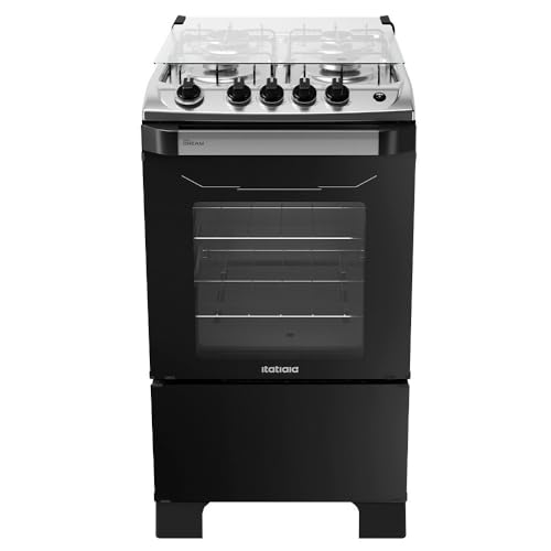 Fogão 4 Bocas a Gás Itatiaia New Dream Acendimento Automático e Forno Limpa Fácil Preto Bivolt