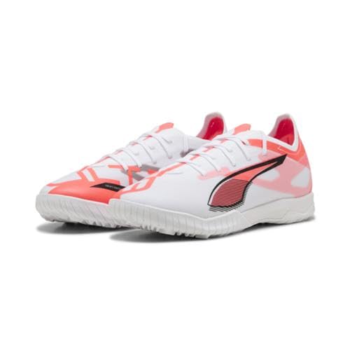 PUMA Ultra 5 Match TT, Zapatillas de fútbol Unisex Adulto, White Black-Glowing Red, 43 EU