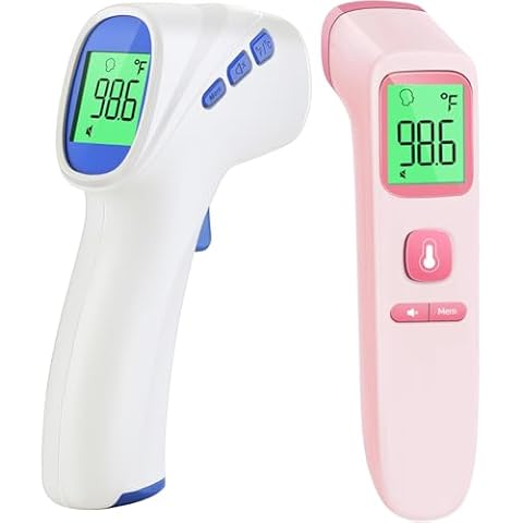 Forehead Thermometer for Adults and Kids - 2000 White & 202 Pink Cover