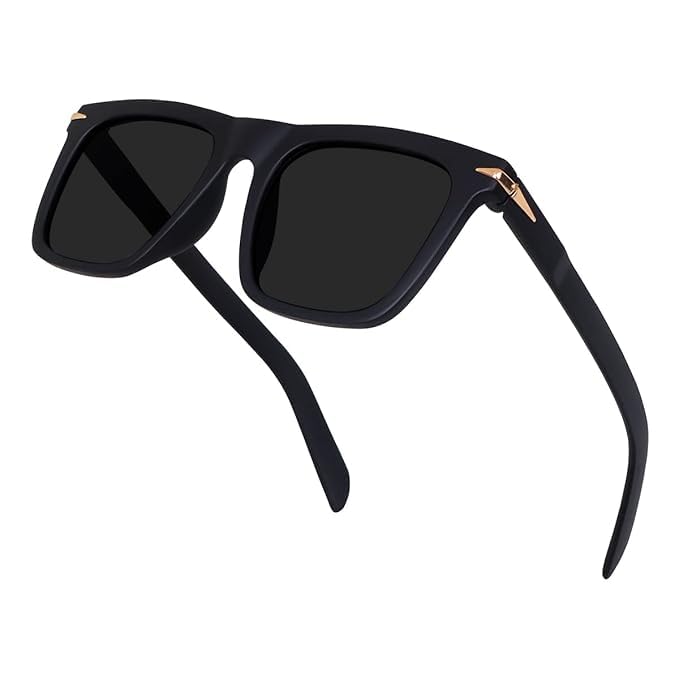 black eagle UV Protection Retro Square Sunglasses for Men & Women | Stylish Rectangular Spectacles - (Black)-picture-41