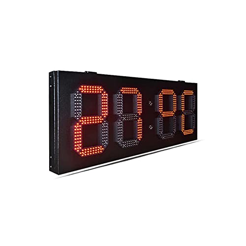 Cronómetro digital portátil para gimnasio y exterior, resistente a la intemperie, pantalla LED de 10 pulgadas en verde, formato 88.88, muestra hora y temperatura miniatura 2