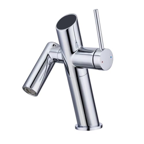 Robinet de salle de bain mitigeur lavabo laiton 1 trou orientable 360