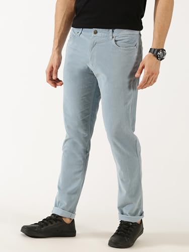 Image of Thomas Scott Men Mid Rise Slim Fit Corduroy Chino Pants