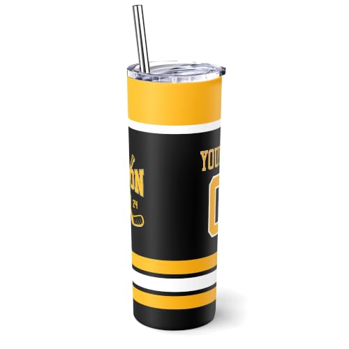 Image of ANTKING Boston Tumbler 20oz Travel Mug Custom Name Number Gifts | Stainless Steel Insulated Coffee Cup for Men Women