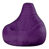 Bean Bag Bazaar Puff para Juegos Reclinable para Interiores y Exteriores, Morada, 90cm x 73cm, Puff Resistente al Agua, Puff Grande para Todas Las áreas del Hogar con Relleno Incluido