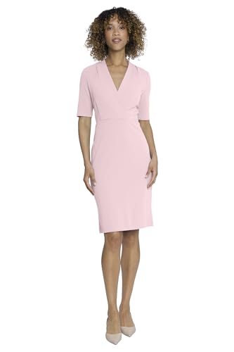 Maggy London Versatile V-Neck Elbow Sleeve Knee-Length Business Casual Dresses for Women