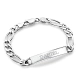 MyNameNecklace Men Personalized Signature ID Bracelet-Sterling Silver 925/Gold Plated Custom Jewelry (Silver 925- Custom Your Owm)