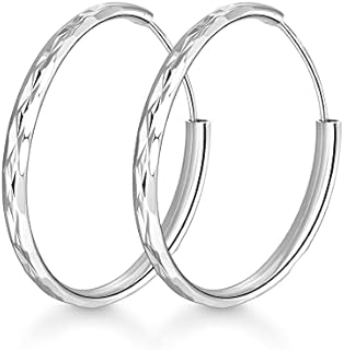 Big Hoop Earrings,925 Sterling Silver Hoop Earrings for Women Girls 3 4 5 6 cm Sensitive Ears