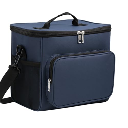 Bolsa Térmica Grande, Lancheira com Alça Ajustável para Alimentos e Bebidas, Ideal para Trabalho, Academia e Passeios (Azul)