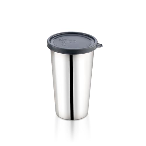 Image of Pigeon Vibe Stainless Steel Lunch Carrier Set of 3 Containers (250ml, 350ml & 500ml) with Leak Proof Lid | Insulated Lunch Bag + Glass with Lid Included | Office & School Tiffin Box