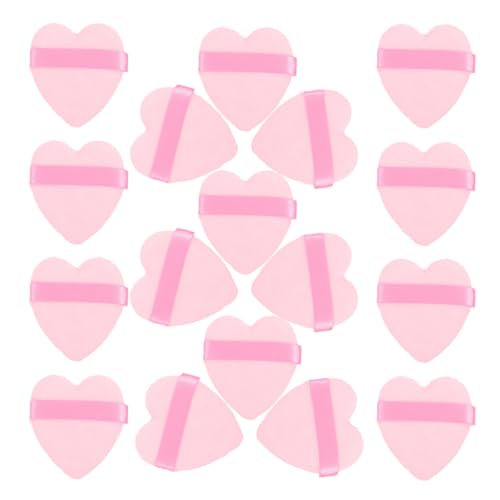 OSALADI Borlas de Maquillaje en Forma de Corazón, 50 Piezas, Esponja para Polvo Suelto y Base, Color Rosa, Herramienta Facial Suave para Maquillaje y Fijación