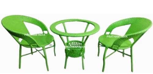 Image of India 2+1 Outdoor Indoor Patio Furniture Sets Rattan Chair Patio Set Conversation Set Bistro Set Chairs Swingarea Balcony Outdoor Garden Furniture Chair (Green 2+1)