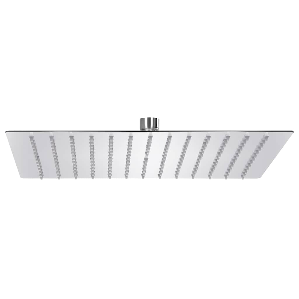 Deszczownica ze stali nierdzewnej 304 kwadratowa 30 x 30 cm z 168 dyszami, silikonowymi dyszami zapobiegającymi osadzaniu się kamienia, przegub obrotowy do montażu na ścianie i suficie