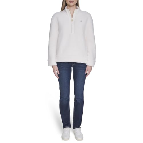 Image of Nautica Women's Mockneck Fleece Sweater Pullover