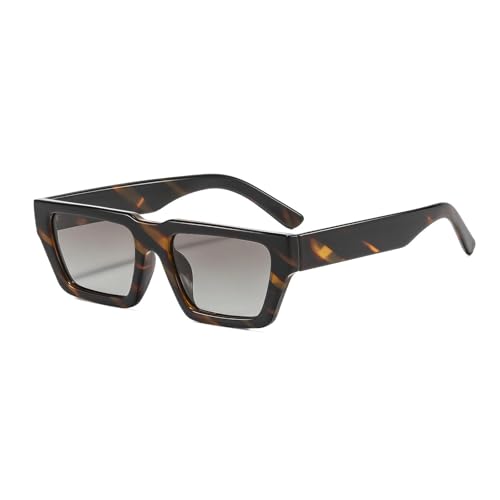 Suertree Sonnenbrille Herren Polarisiert Retro Sonnenbrille Damen Eckig Sunglasses mit UV400 Schutz Leopardenmuster