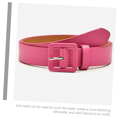 NOLITOY 4pcs Belts for Teen Lightweight Waist Belts with Small Square Buckle Fashionable for Jeans Dresses School Uniforms in Red3