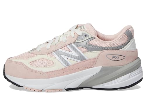 Image of New Balance Kid's 990 V6 Lace-Up Sneaker, Pink Haze /White, 13.5 XW Little Kid