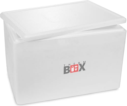 THERM-BOX Styroporbox 61W Innen: 53x33x34cm Wand: 3cm Volumen: 61,5L Isolierbox Kühlbox Warmhaltebox Wiederverwendbar THERM-BOX Styroporbox 61W Innen: 53x33x34cm Wand: 3cm Volumen: 61,5L Isolierbox Kühlbox Warmhaltebox Wiederverwendbar