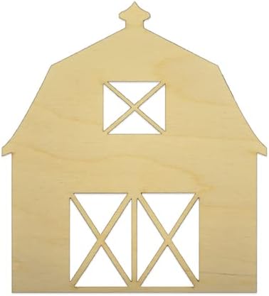 Pack of 1, Jumbo 16 x 18 x 1/4 Baltic Birch Plywood Barn with Cutouts Wood Cutout for Wood Craft Project, Children or Adult Art Work, Home Décor and DIY Fun, Made in USA