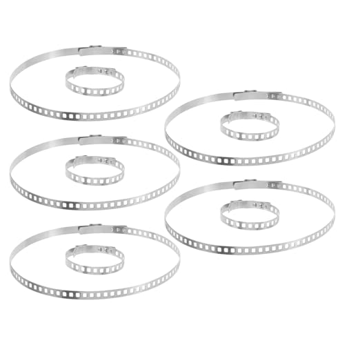 OUNONA 5 Paires de Serrage-bottes Usage Professionnel et Domestique en Acier Inoxydable Argenté, Pince de Coffre Réglable pour D'articulation Accessoires pour Véhicules