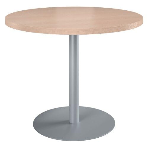 Générique Table de réunion Ronde chêne Clair Ø 100 cm - Arch (Aluminium)