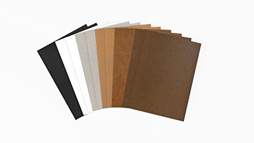 Brandalo® Piel vegana – Papel lavable – 12 hojas A4 21 x 30 cm con 0,55 mm de grosor – Papel de cuero – Diseño de etiquetas hecho a mano – DIY para coser, manualidades, trazar