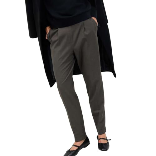 Image of Marks & Spencer Womens Solid Mid Rise Tapered Fit Trouser