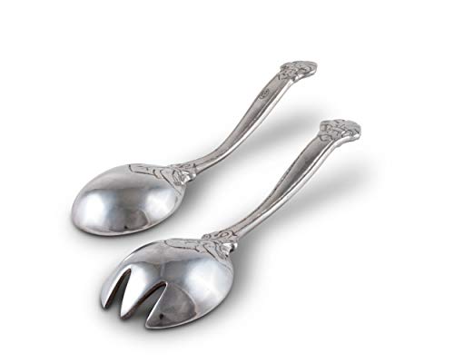 Arthur Court Aluminum Metal Fleur-De-Lis Serving Set Heavy Fleur-De-Lys Silverware Fork 11 Inch Long #TOP4