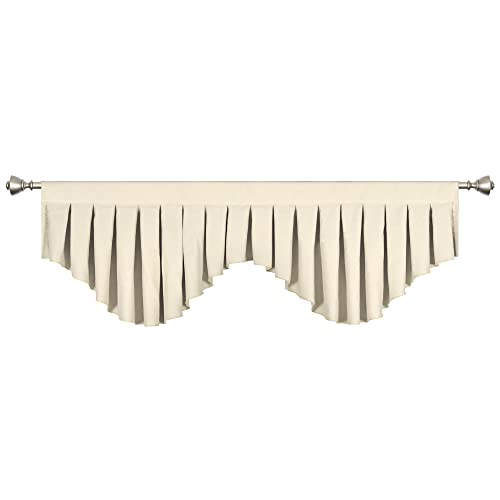 Oyring Blackout Curtain Valances Beige Valances For Windows Rod Pocket Window Valance For Living Room Kitchen And Bedroom (59 X 20 Inch, 1 Panel) #TOP2