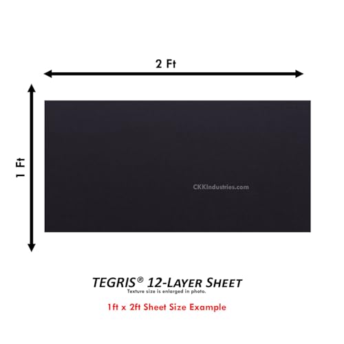 Image of TEGRIS Thermoplastic Composite Sheet - (12 x 24 in.) - (Black) - (12 Layer /.060) - Impact Resistant Material for Holster Making, DIY Gear, & Hobby - (USA Made)