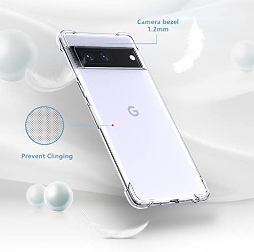 Anoowkoa SOFT Silicone TPU Case Google Pixel 7 Case Clear+[2 Pack] Screen Protectors Tempered Glass Film Protective Bumper Cover Transparent[Shock Absorption]