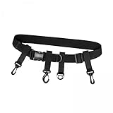 kowaku 2X Multifunctional Adjustable Fishing Waist Belt for Fly Fishing Comfortable Nylon Material Black Color