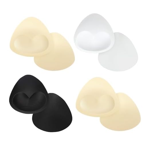 SAIIURV 4 Paar Sport BH Einlagen Bra Pads für Damen Frauen, Abnehmbare Sponge Dreieckige Bikini Push Up Bustier Polster Unterwäsche Einsätze Wiederverwendbar Atmungsaktive Brustvergrößerer