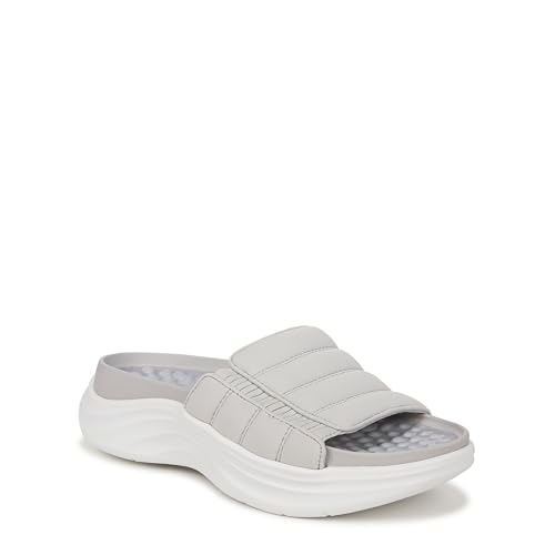Dr. Scholl's Women's Feel Free Slide Sandal Vapor Grey Fabric 12 M
