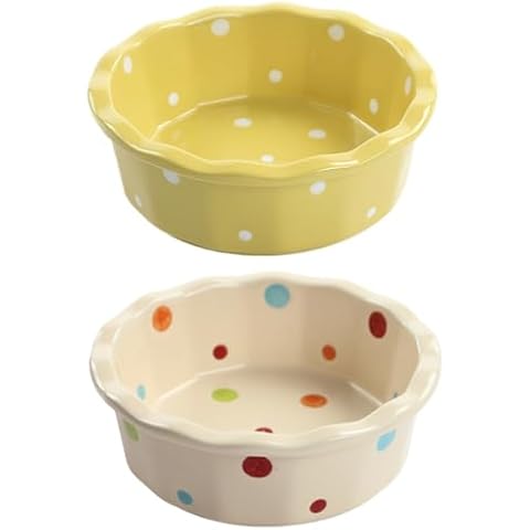 yaocoral 2 Pack 12 OZ Medium Ceramics Candy Bowl Polka Dot Candy Dish Cute Ceramic Bowls for Dessert,Snack,Fruit,Yogurt,Cereal,Ice Cream,Breakfast,Salad,Soup,Side Dishes,Kitchen Prep Cover
