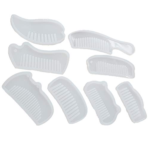 SUPVOX 8pcs Comb Silicone Making Molds Casting Molds for Resin Epoxy Combs Making and DIY Craft