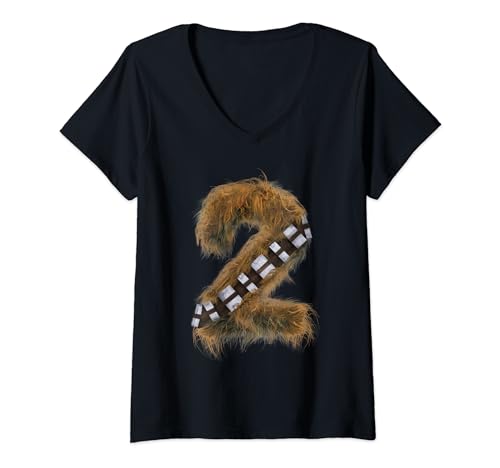 T-shirt Star Wars Chewie femme col V vêtement anniversaire 2 ans Harry