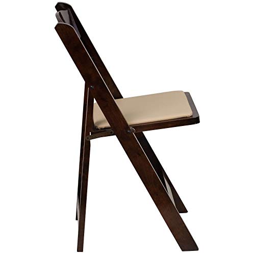 Flash Furniture 4 Pack Hercules Series Fruitwood Wood Folding Chair With Vinyl Padded Seat #TOP5