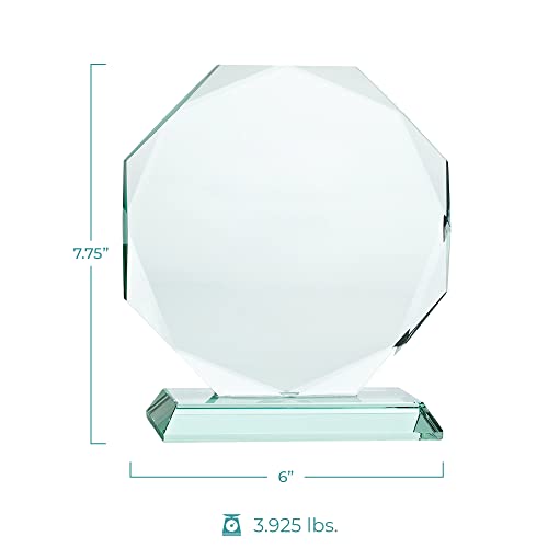 Baudville Engraved Trophy - Jade Glass Character Trophy - Diamond Cut Round Award For Employees - Personalized Engraving Up To Three Lines And Verse - Comes In Gift Box #TOP3