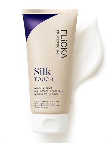 FLiCKA Silk Touch 3 in 1 Moisturizer and Primer for Face | Hydrating, Lightweight, Long-Lasting | Pore Minimizer | Dermatologically Tested | All Skin Types | Makeup Base | 60g | Cruelty-Free
